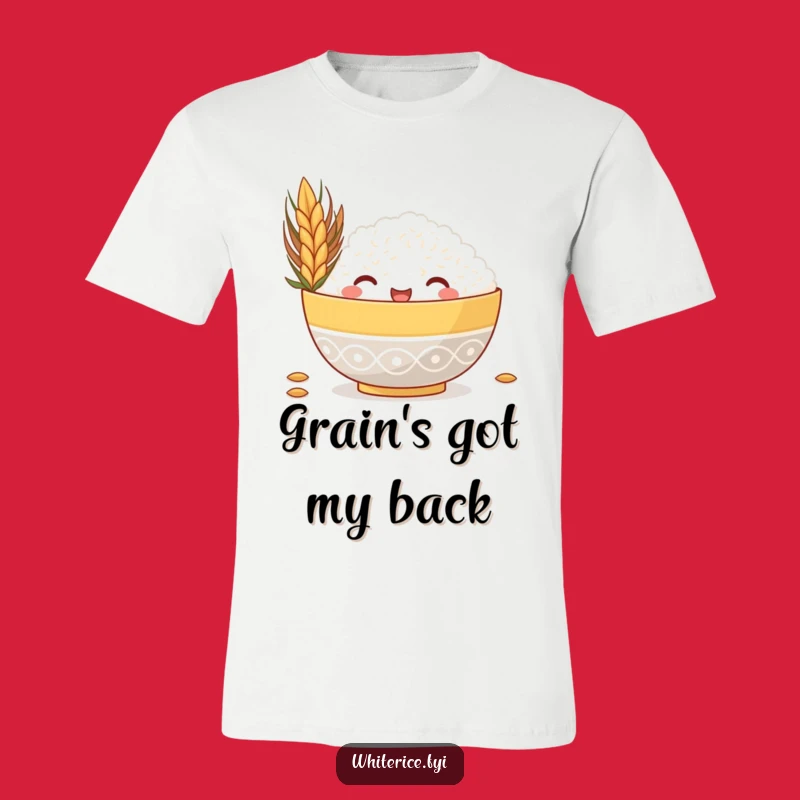 Funny Rice Bowl Peeking T-Shirt, Hilarious Cute Foodie Graphic Tee Gift