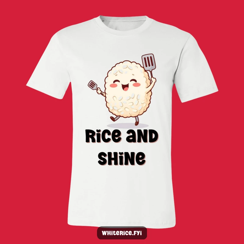 Funny Rice Dancing T-Shirt: Cheerful Character Tee Gift for Foodies