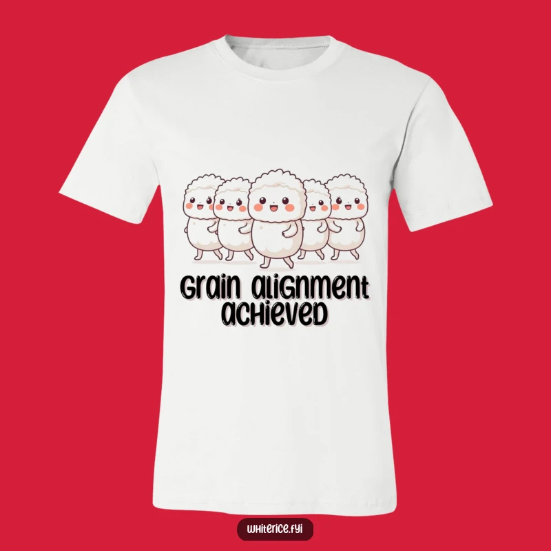 Funny Rice Marching T-Shirt: Cheerful Characters in Hilarious Formation