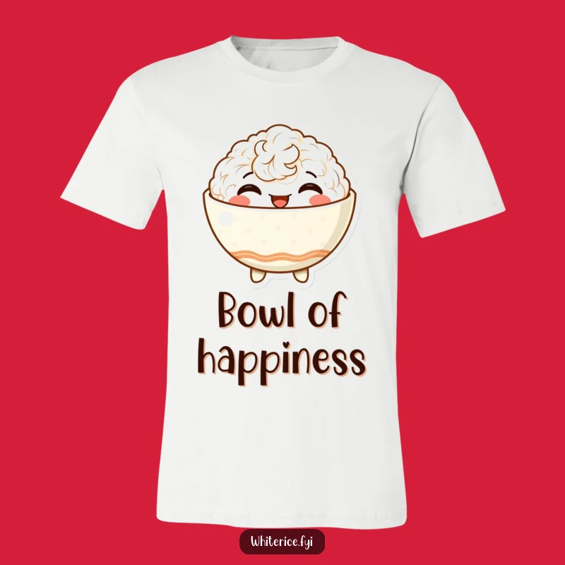 Funny Satisfied Rice Bowl T-Shirt - Beaming Smile Perfect Funny Gift