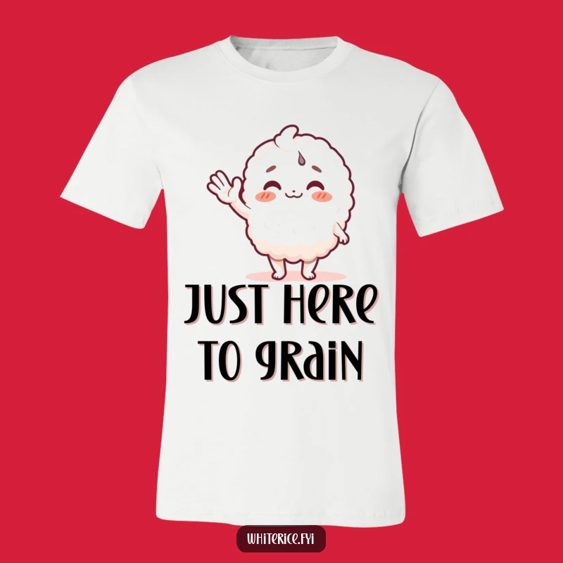 Funny Joyful Rice T-Shirt: Comical Character Waving Gift for All