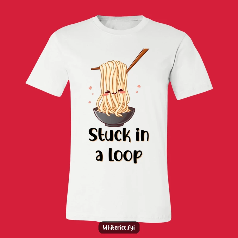 Funny Noodle T-Shirt: Wear Playful Noodles Weaving Through Chopsticks