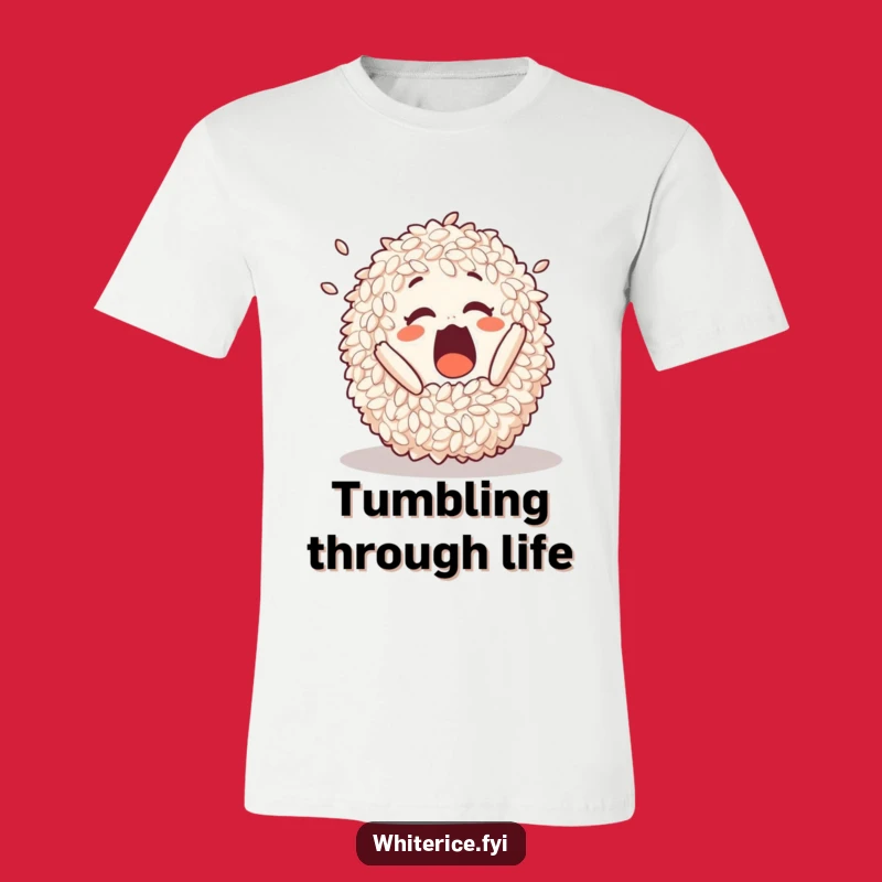 Funny Tumbling Rice T-Shirt: A Surprised Pile's Hilarious Adventure