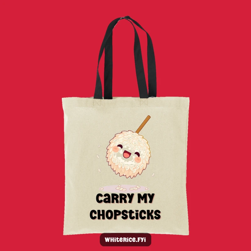 Funny Playful Rice Tote Bag - A Whimsical Accessory for Food Lovers