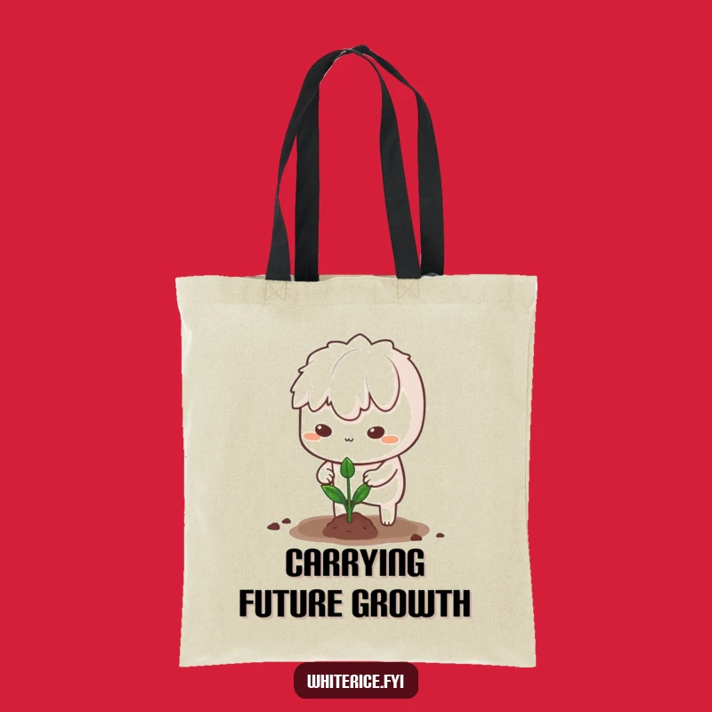 Funny Determined Rice Tote Bag: Carry Your Goals with Humorous Style