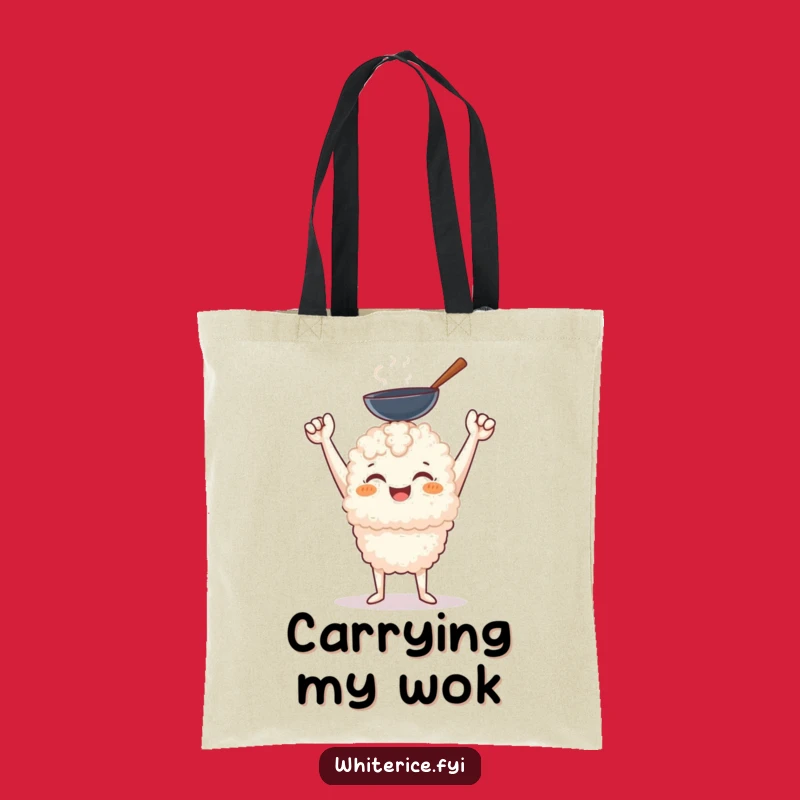 Funny Rice Chef Tote Bag - Wok Holding Carry-all, Perfect Funny Gift