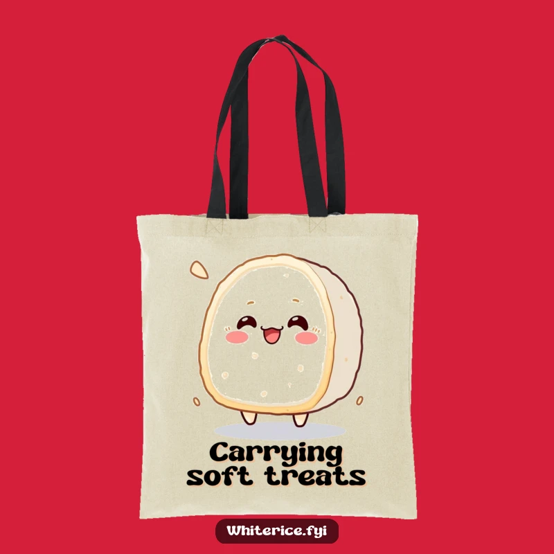 Funny Kawaii Rice Cake Tote Bag: Cheerful Style for Errands
