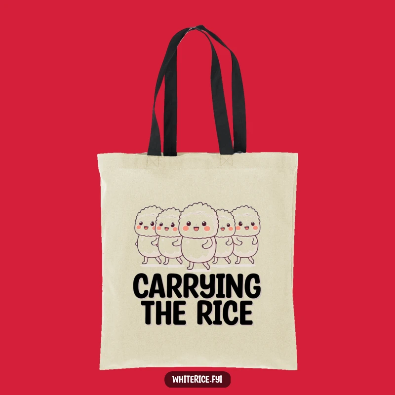 Funny Rice Marching Tote Bag: Carry Your Essentials in Neat Formation