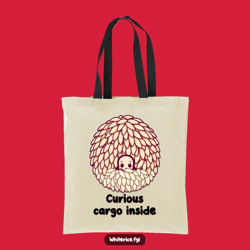 Funny Curious Rice Grain Tote Bag - Peeking Style, Perfect Discovery Companion