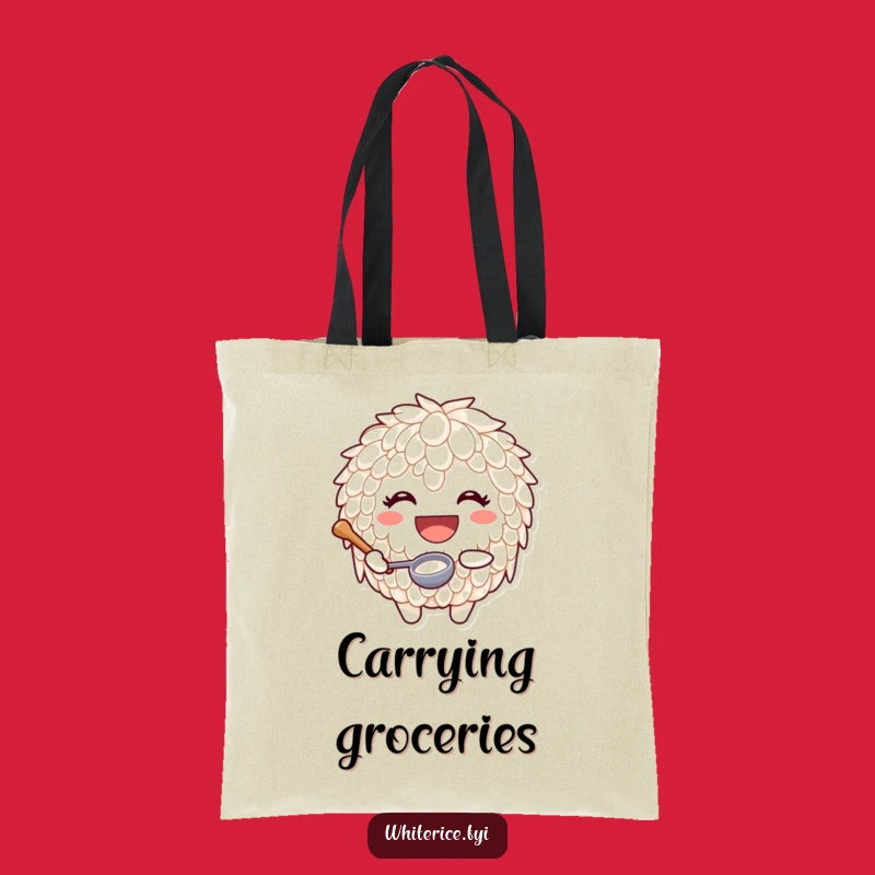 Funny Happy Rice Tote Bag - Carry Your Joyful Cooking Vibes!