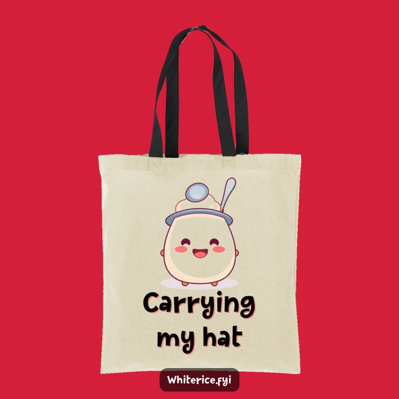 Funny Rice Pudding Spoon Hat Tote Bag: Carry Your Laughs in Style, Ideal Funny Gift