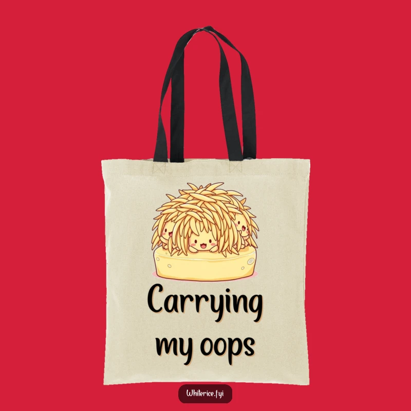 Funny Slipping Rice Tote Bag: Butter Chaos Accessory, Hilarious Gift!