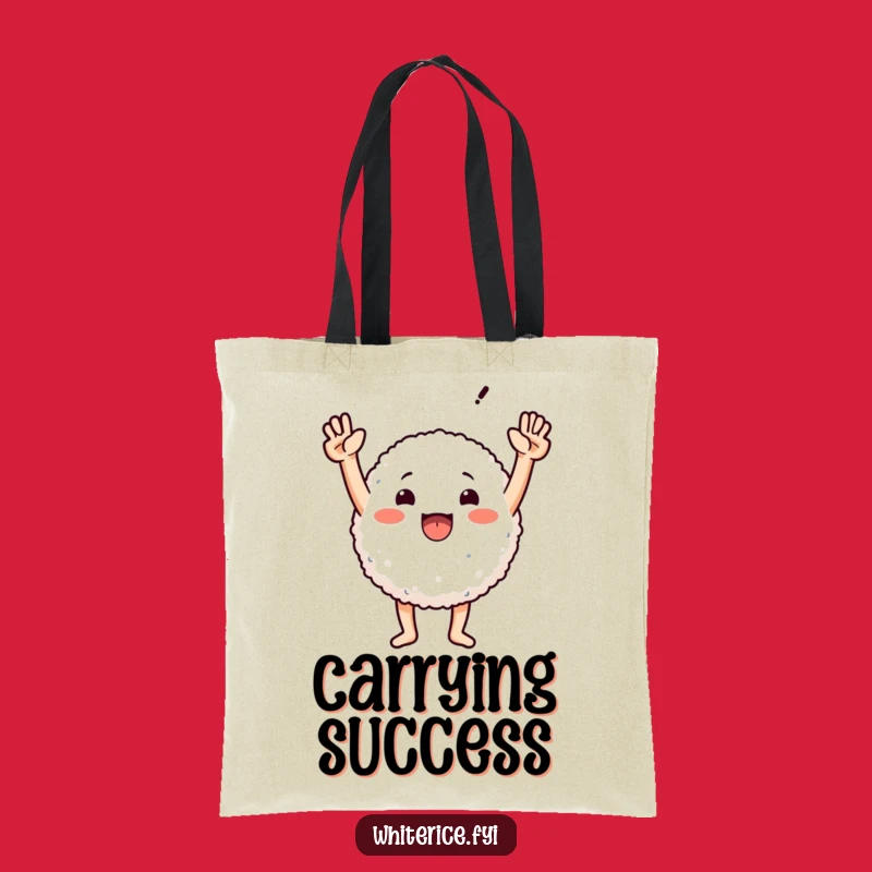 Funny Triumphant Rice Tote Bag - Carry Your Wins in Style!