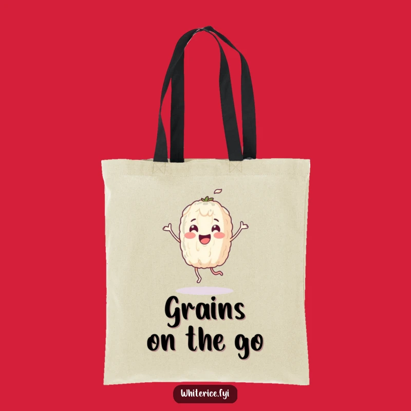 Funny Dancing Rice Grain Tote Bag: Joyful Character Accessory, Perfect Gift!