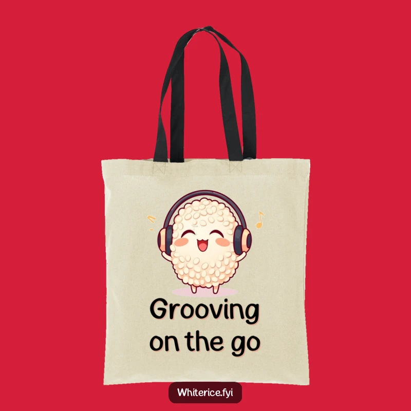 Funny Delighted Rice Tote Bag - Music Earmuffs Grain Bag Gift