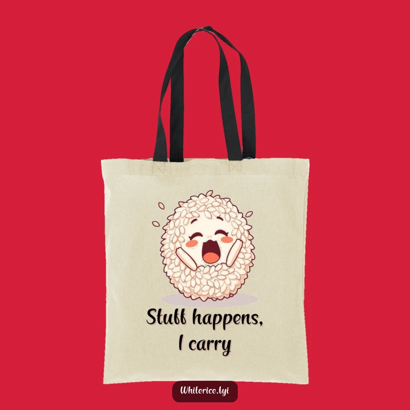 Funny Tumbling Rice Tote Bag: Carry Your Goods with Playful Surprise