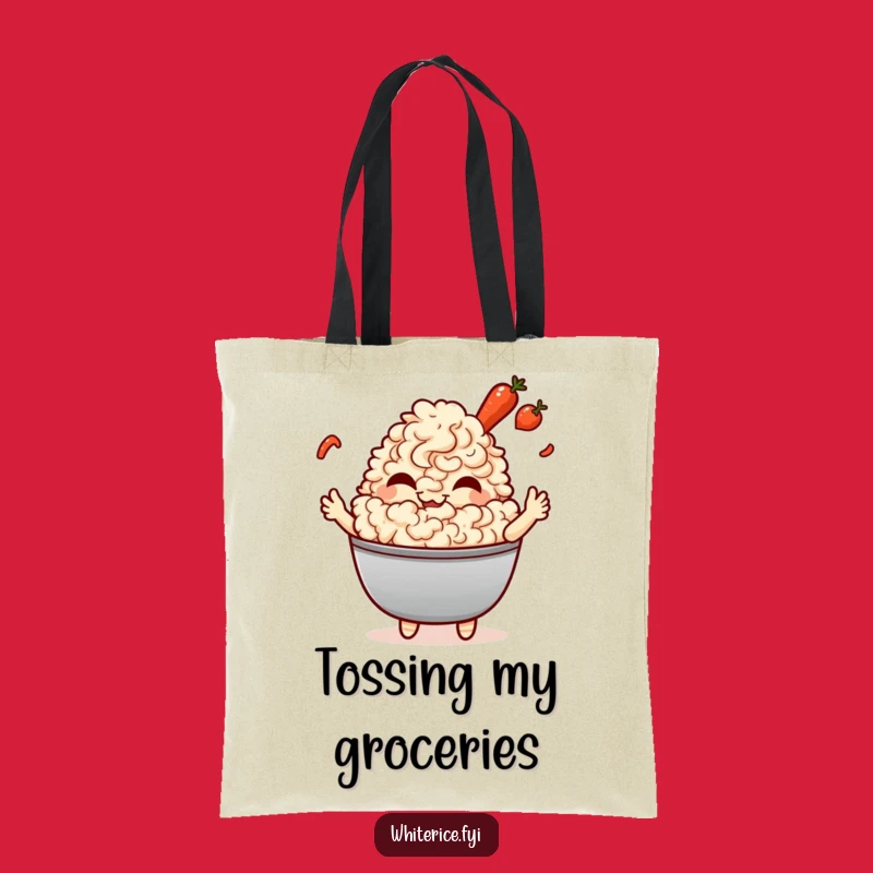 Funny Fried Rice Giggle Tote Bag: Kawaii Chef Carry-All, Perfect Gift